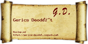 Gerics Deodát névjegykártya